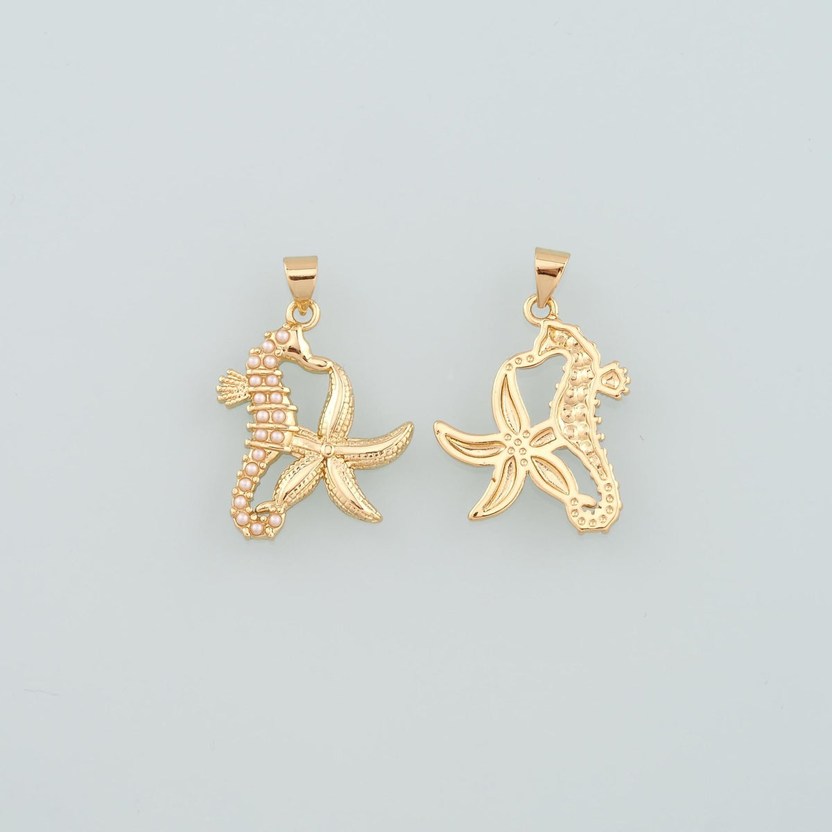 18K Gold Filled Star Pearl Charm Pendant for Jewelry Making