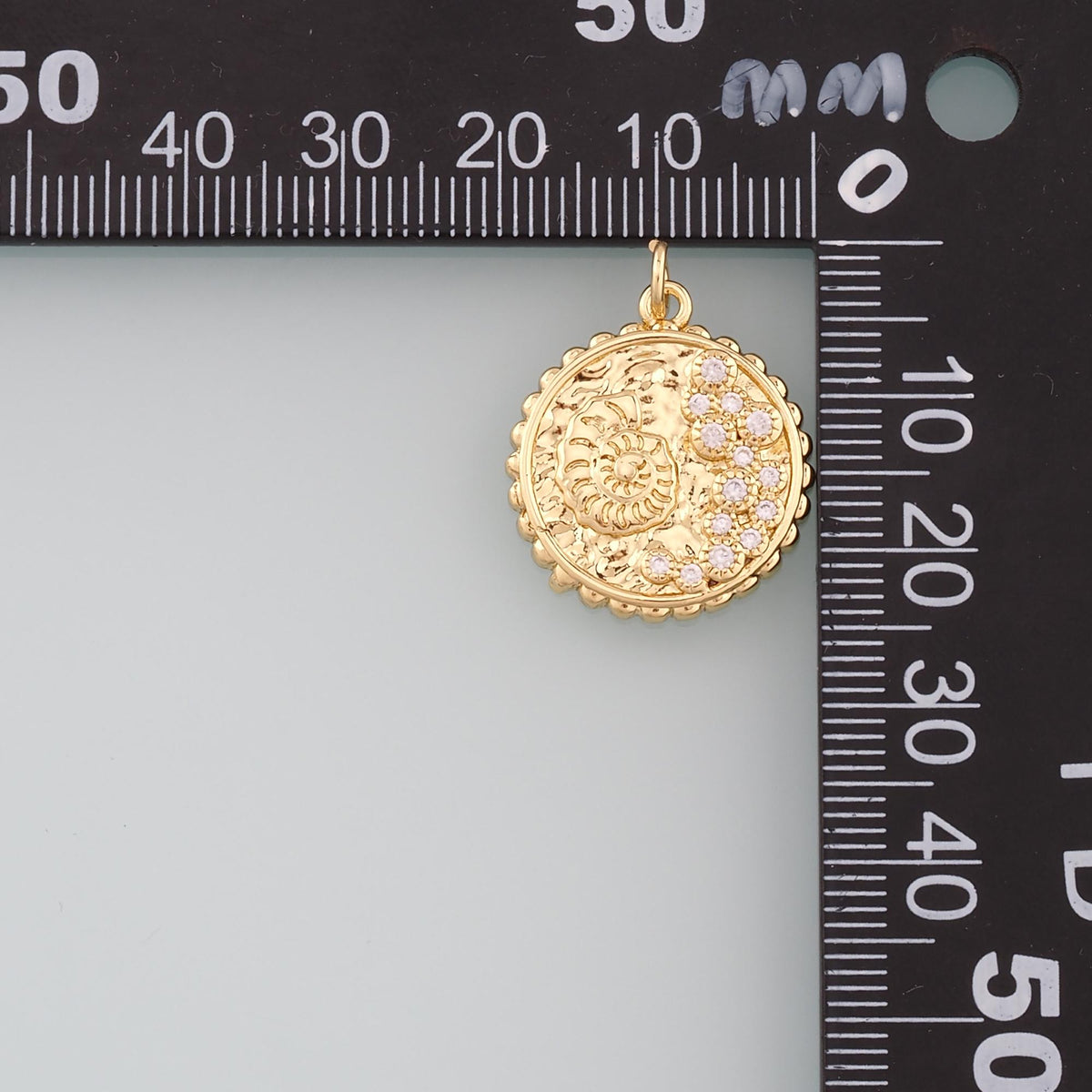 18K Gold Filled Shell CZ Charm Pendant for Jewelry Making