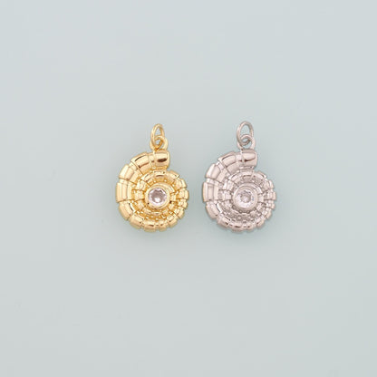 18K Gold Filled Shell Charm Pendant for Jewelry Making