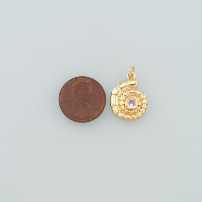 18K Gold Filled Shell Charm Pendant for Jewelry Making
