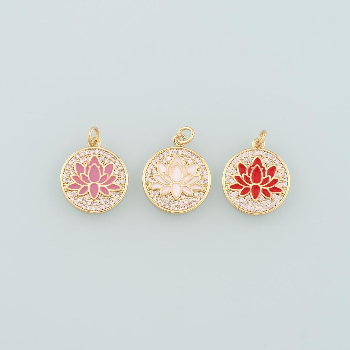 18K Gold Filled Hand Enamel Charm Pendant for Jewelry Making