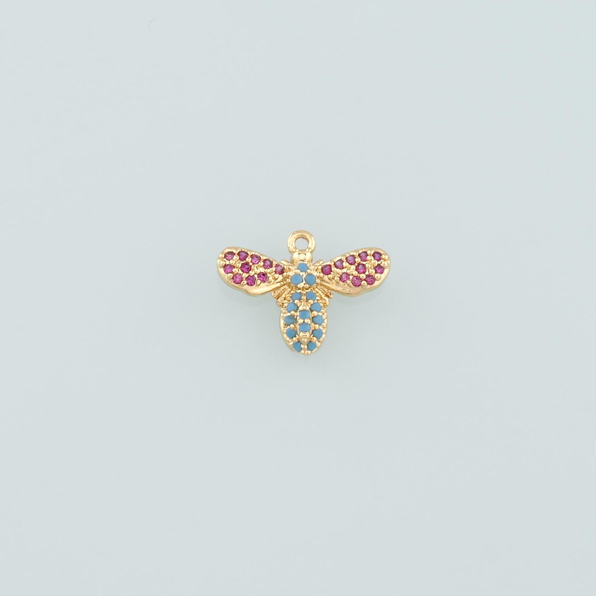 Gold Insect Charms,18K Gold Filled Bee Pendant,CZ Micro Pave Bee Charm Bracelet Necklace for DIY Jewelry Making Supply