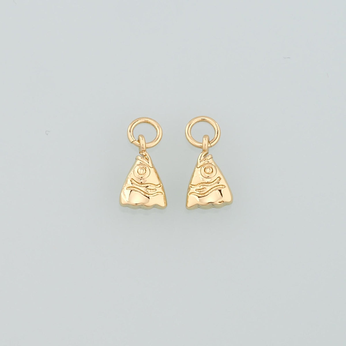 Gold Fish Charms,18K Gold Filled Fish Head Pendant,Dainty Fish Charm Bracelet Necklace for DIY Jewelry Making Supply