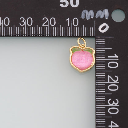 18K Gold Filled Hand Enamel Charm Pendant for Jewelry Making