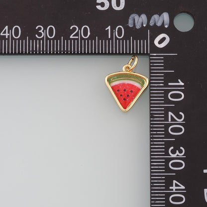 18K Gold Filled Hand Enamel Charm Pendant for Jewelry Making