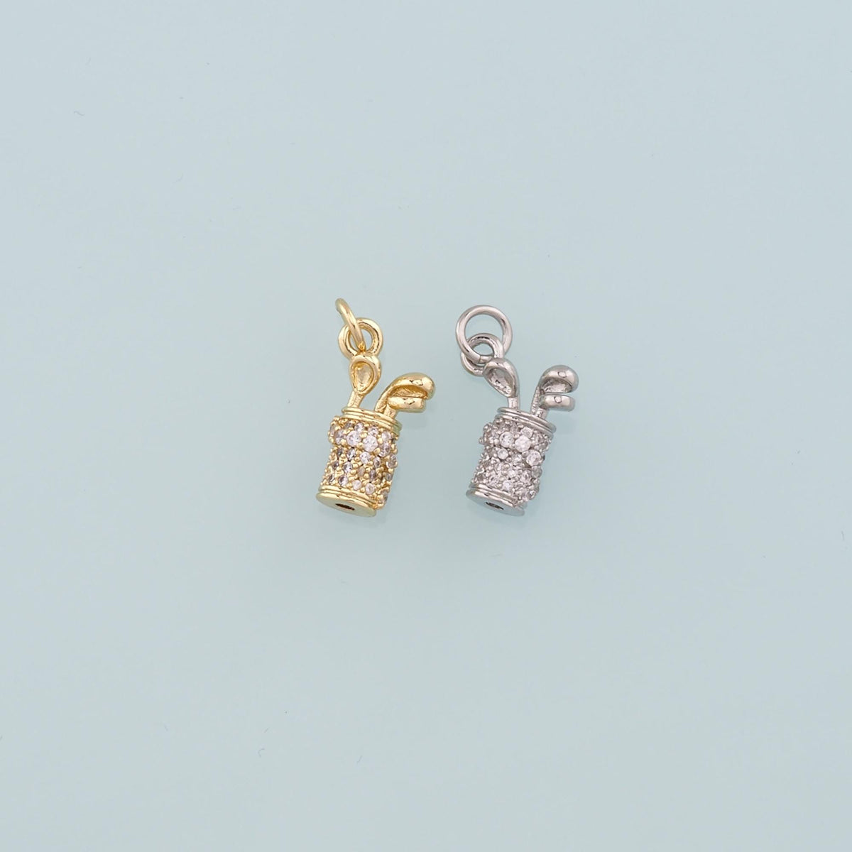 18K Gold Filled Cubic Zirconia Charm Pendant for Jewelry Making