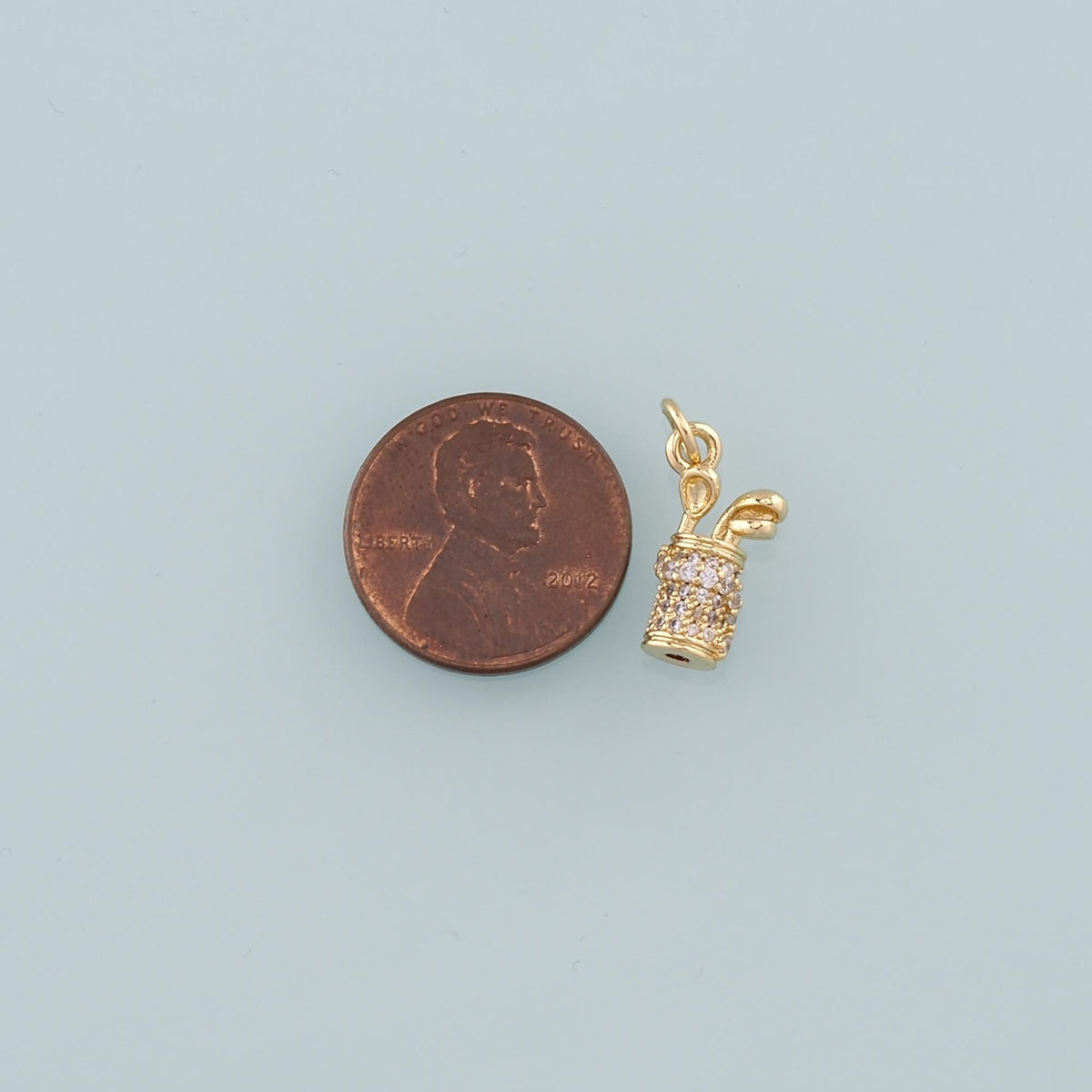 18K Gold Filled Cubic Zirconia Charm Pendant for Jewelry Making