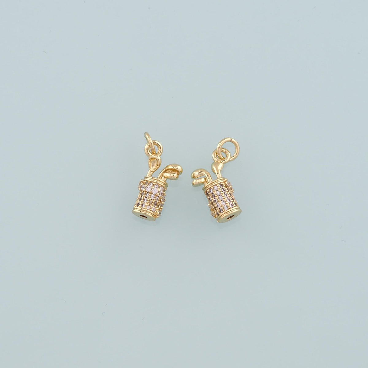 18K Gold Filled Cubic Zirconia Charm Pendant for Jewelry Making