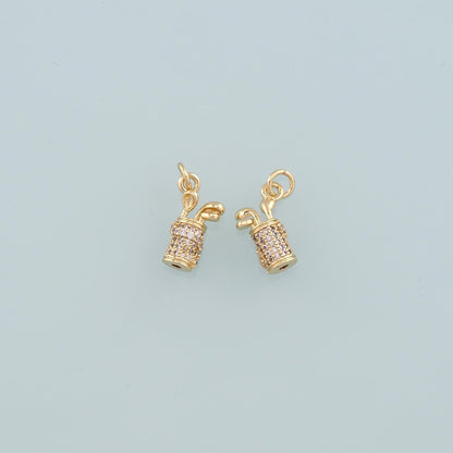 18K Gold Filled Cubic Zirconia Charm Pendant for Jewelry Making