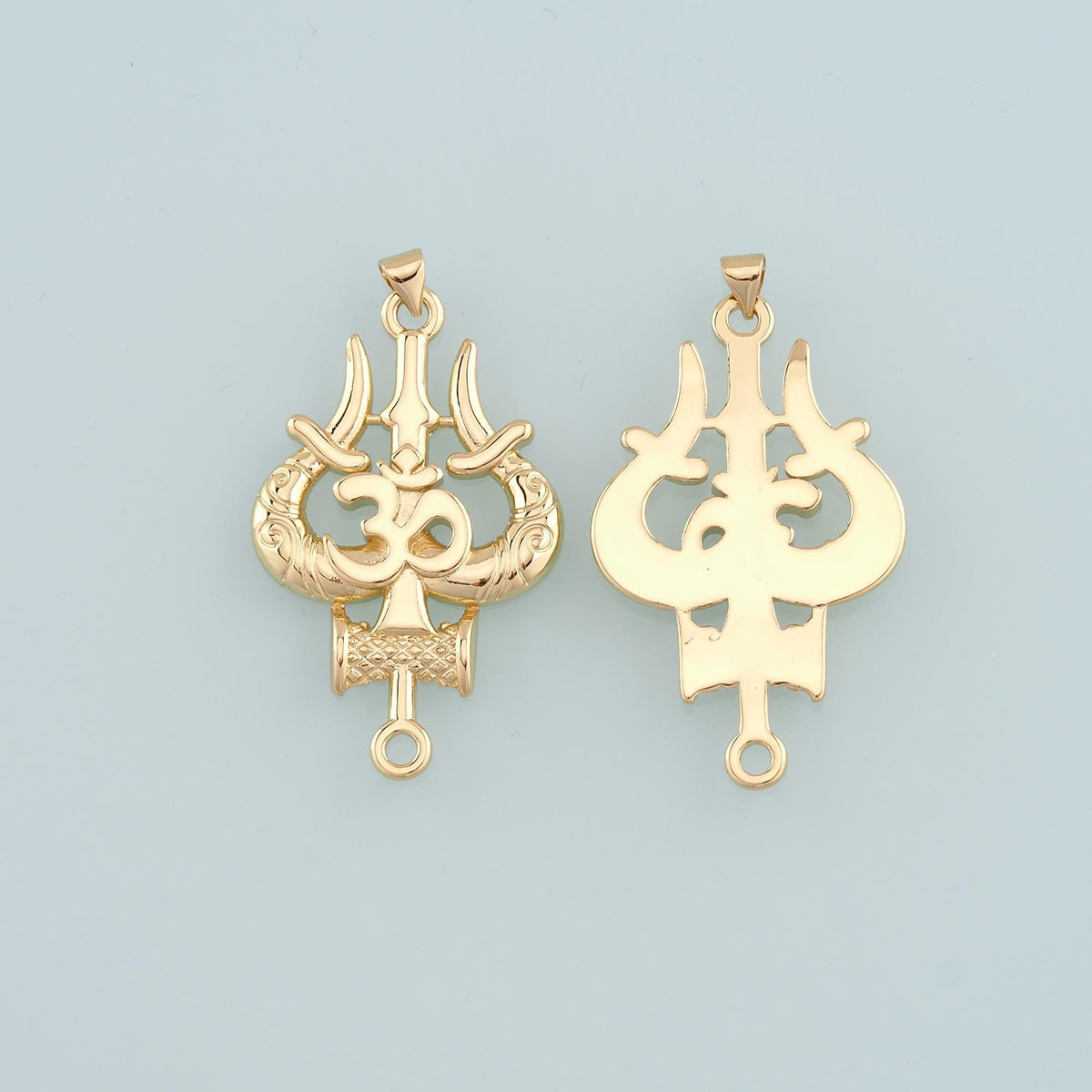 18K Gold Filled Om Pendant,Yoga Charm Bracelet Necklace for DIY Jewelry Making Supply