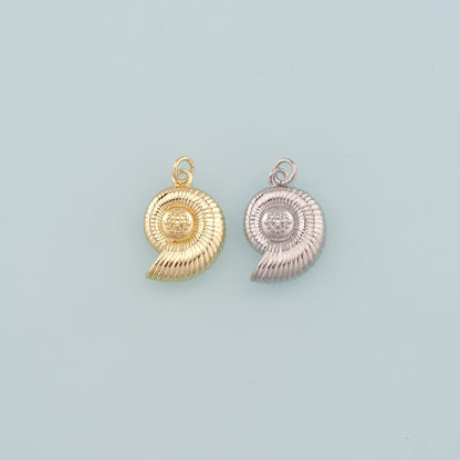 Gold Conch Charms,18K Gold Filled Conch Pendant,Conch Shell Charm Bracelet Necklace for DIY Jewelry Making Supply