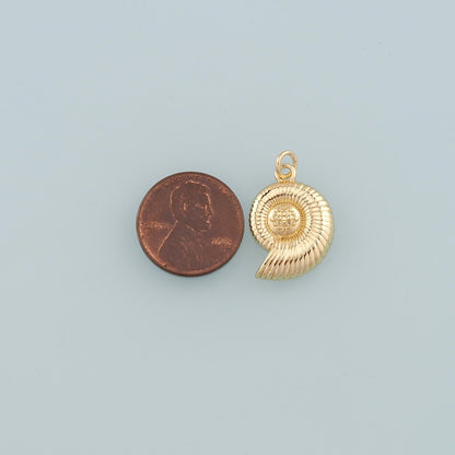 Gold Conch Charms,18K Gold Filled Conch Pendant,Conch Shell Charm Bracelet Necklace for DIY Jewelry Making Supply
