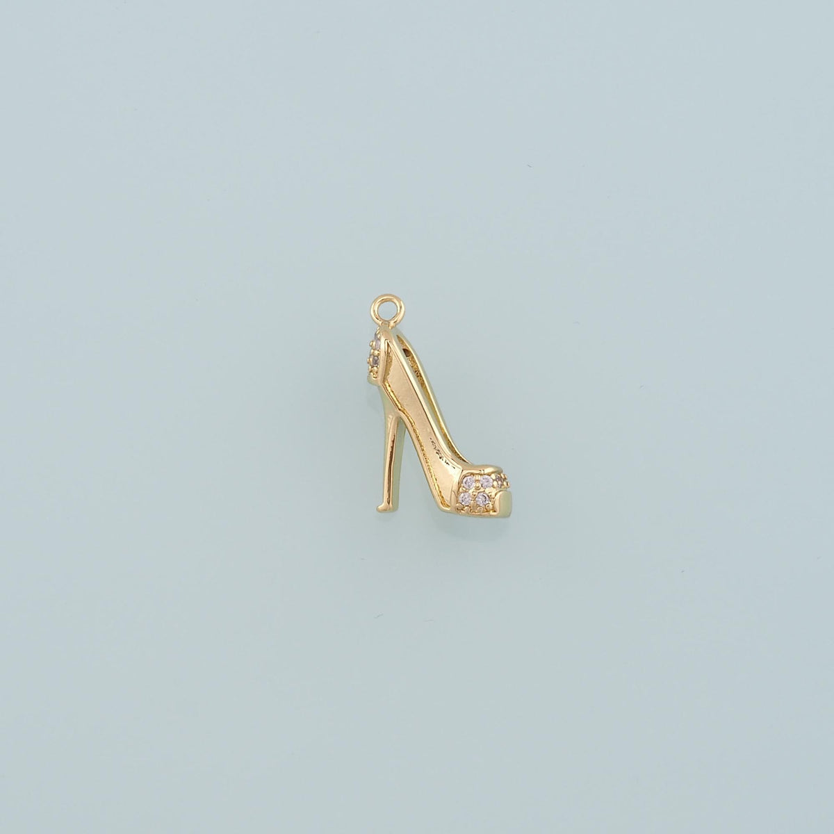 18K Gold Filled High heel Pendant,CZ Micro Pave High heel Charm Bracelet Necklace for DIY Jewelry Making Supply