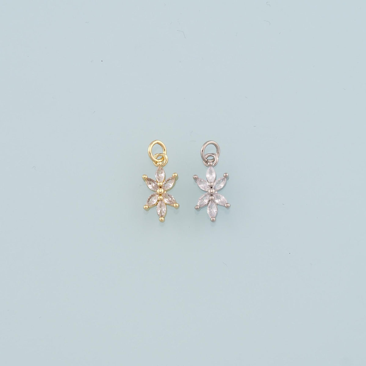 Gold Flower Charms,18K Gold Filled Flower Pendant,Flower Charm Bracelet Necklace for DIY Jewelry Making Supply