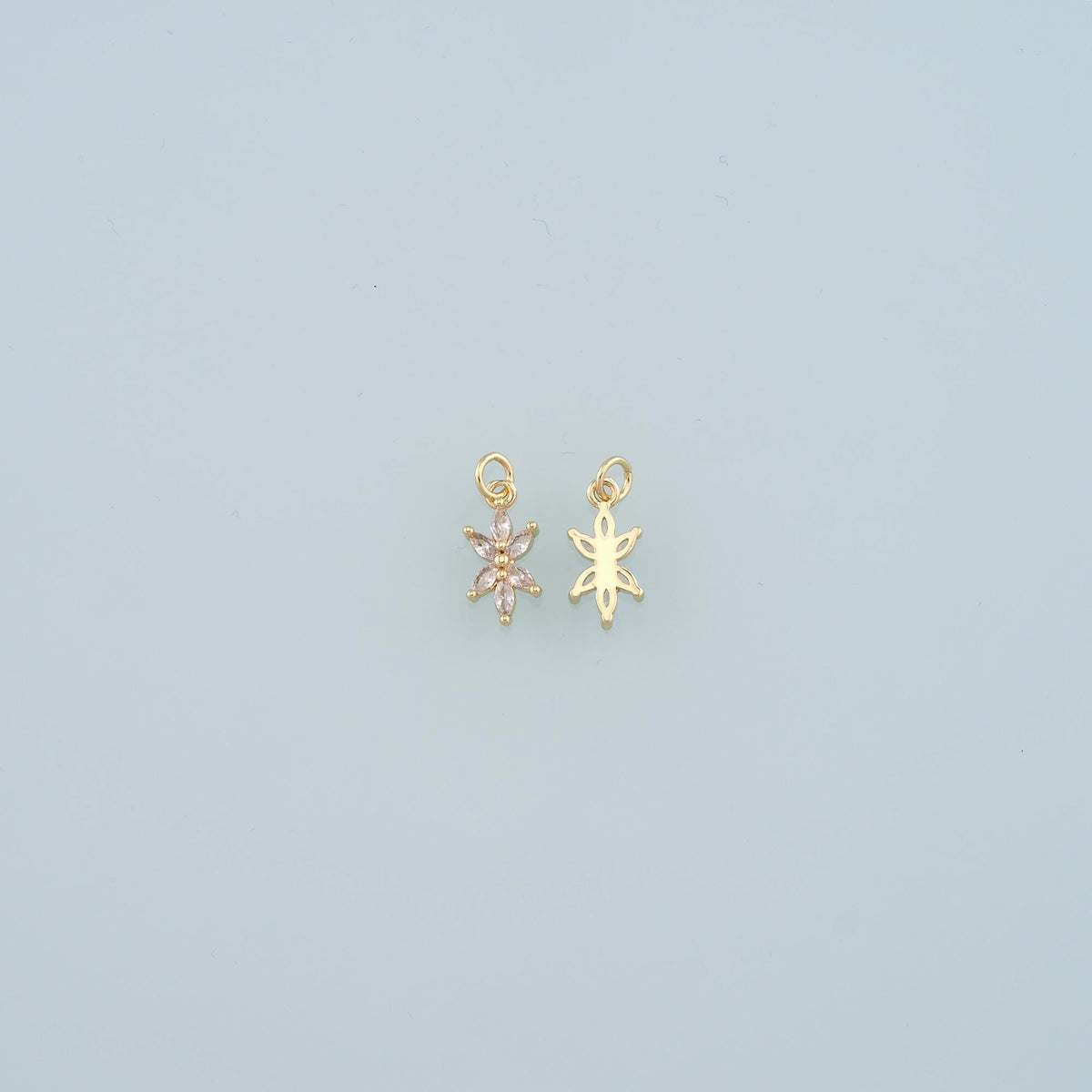 Gold Flower Charms,18K Gold Filled Flower Pendant,Flower Charm Bracelet Necklace for DIY Jewelry Making Supply