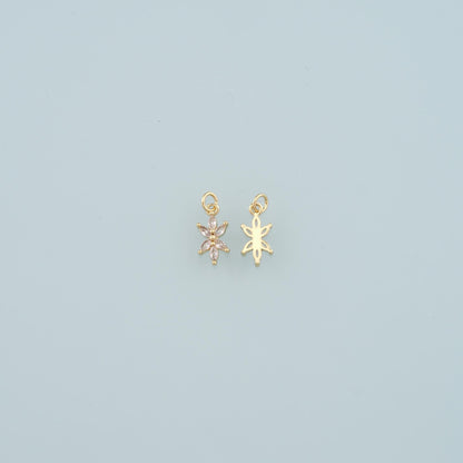 Gold Flower Charms,18K Gold Filled Flower Pendant,Flower Charm Bracelet Necklace for DIY Jewelry Making Supply