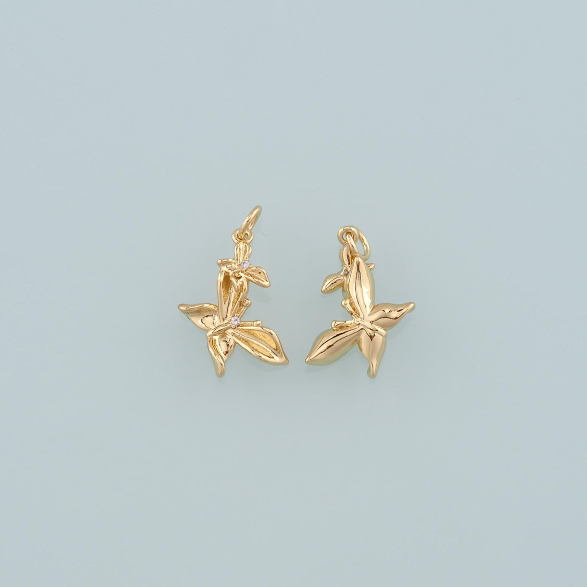 Gold Butterfly Charms,18K Gold Filled Butterfly Pendant,CZ Micro Pave Butterfly Charm Bracelet Necklace for DIY Jewelry Makin