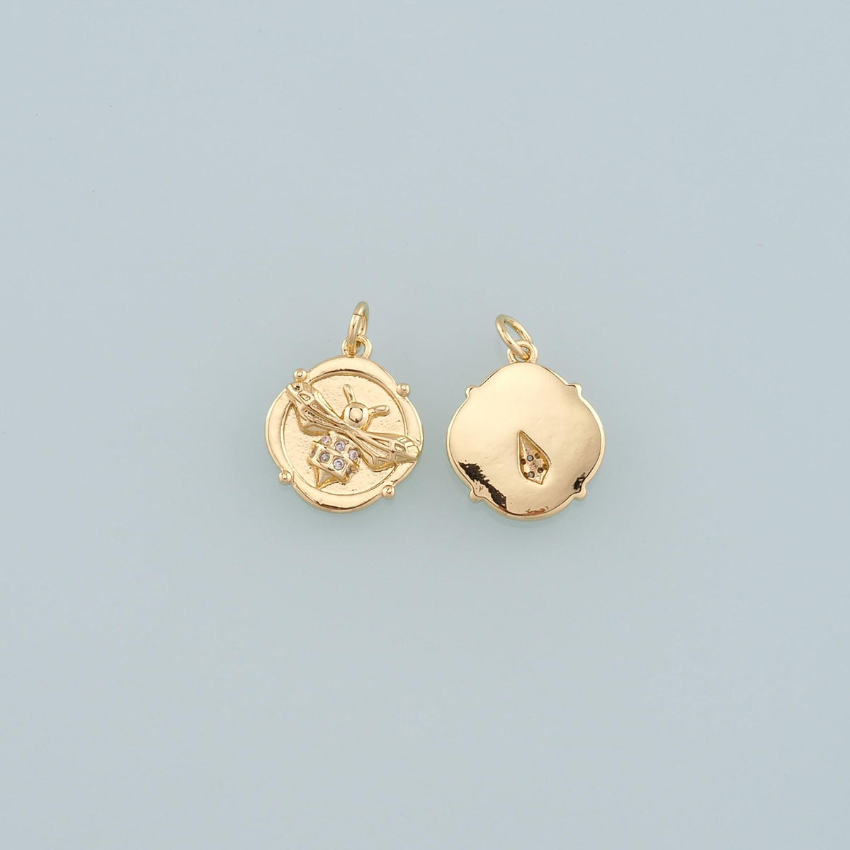 18K Gold Filled Cubic Zirconia Charm Pendant for Jewelry Making
