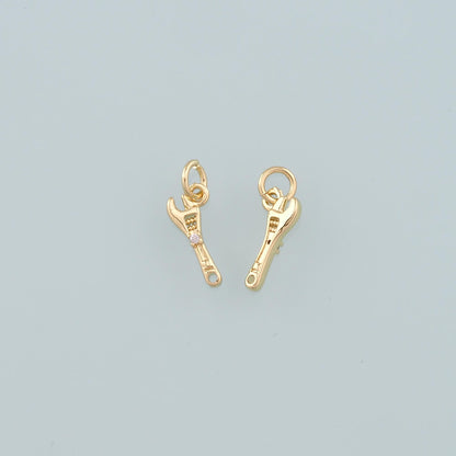 18K Gold Filled Hand CZ Charm Pendant for Jewelry Making