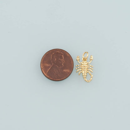 18K Gold Filled Scorpion Pendant,Dainty Scorpion Charm Bracelet Necklace for DIY Jewelry Making Supply