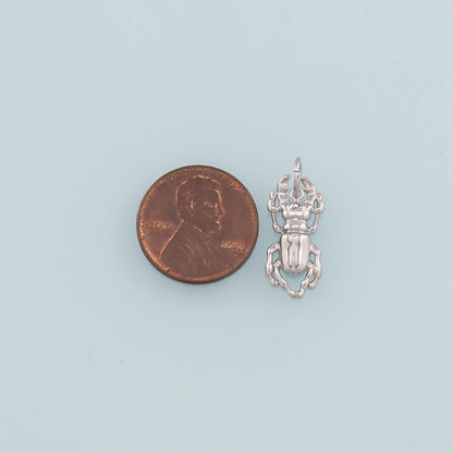 Gold Beetle Charms,18K Gold Filled Beetle Pendant,Insect Charm Bracelet Necklace for DIY Jewelry Making Supply