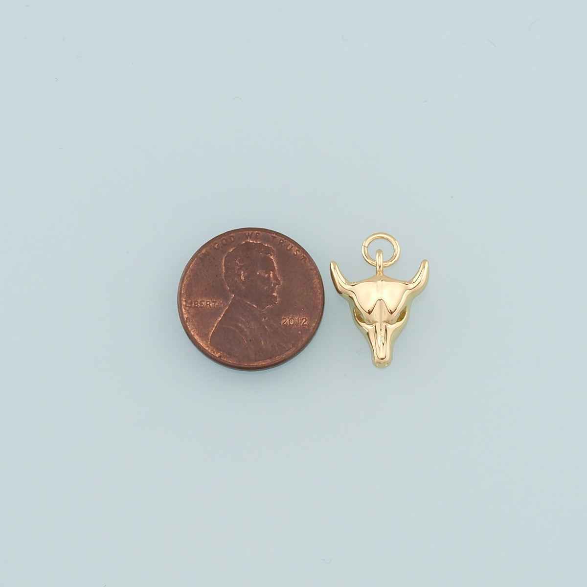 Gold Ox Charms,18K Gold Filled Bull Head Pendant,Bull Charm Bracelet Necklace for DIY Jewelry Making Supply