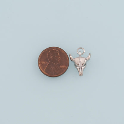 Gold Ox Charms,18K Gold Filled Bull Head Pendant,Bull Charm Bracelet Necklace for DIY Jewelry Making Supply