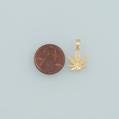 18K Gold Filled Leaf Charm Pendant for Jewelry Making