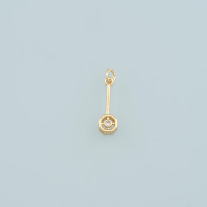 18K Gold Filled Geometry Pendant,CZ Micro Pave Geometry Charm Bracelet Necklace for DIY Jewelry Making Supply