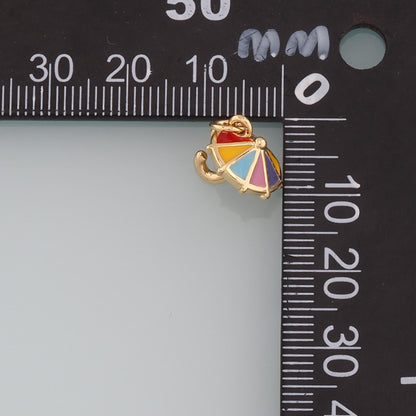 18K Gold Filled Enamel Charm Pendant for Jewelry Making
