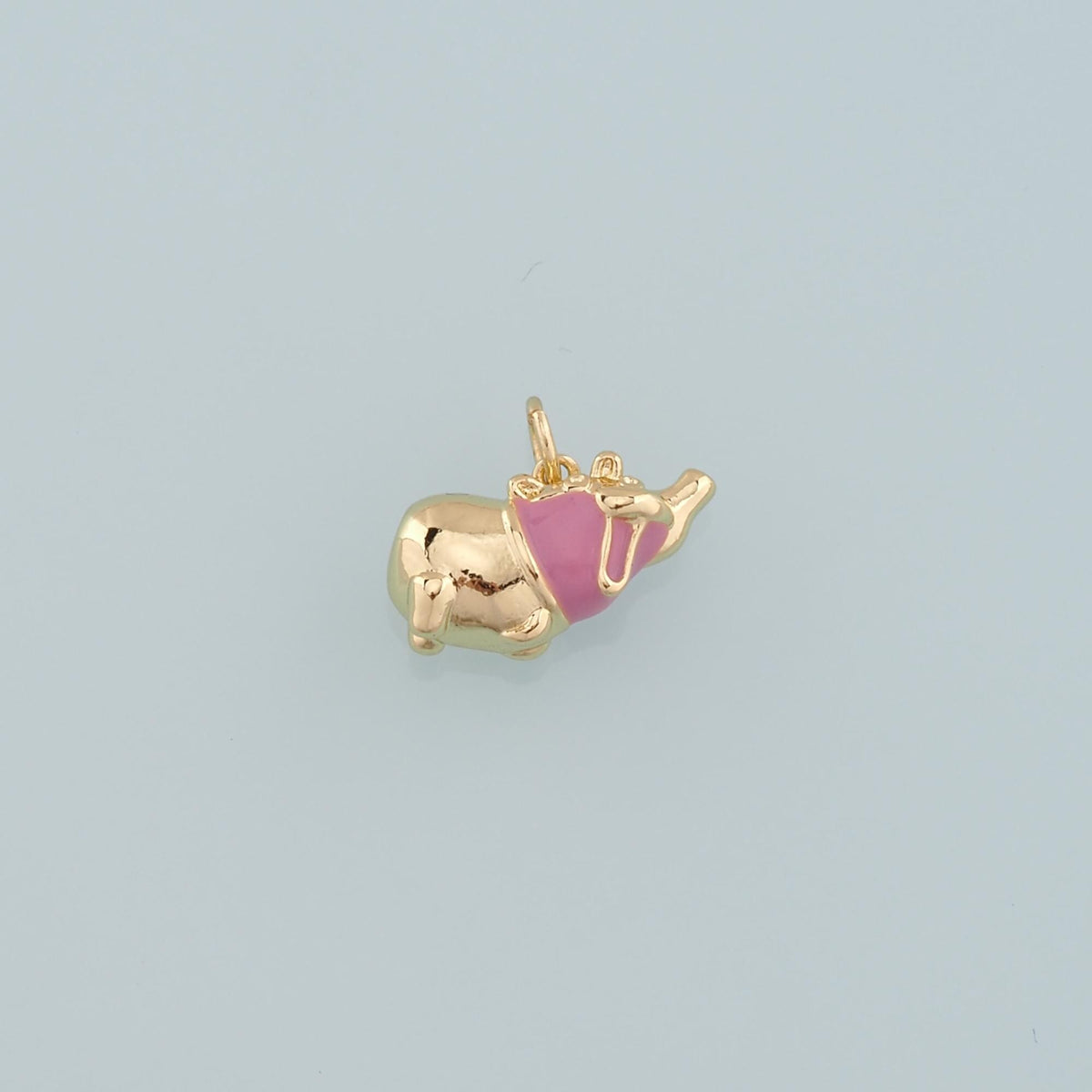 18K Gold Filled Elephant Enamel Charm Pendant for Jewelry Making