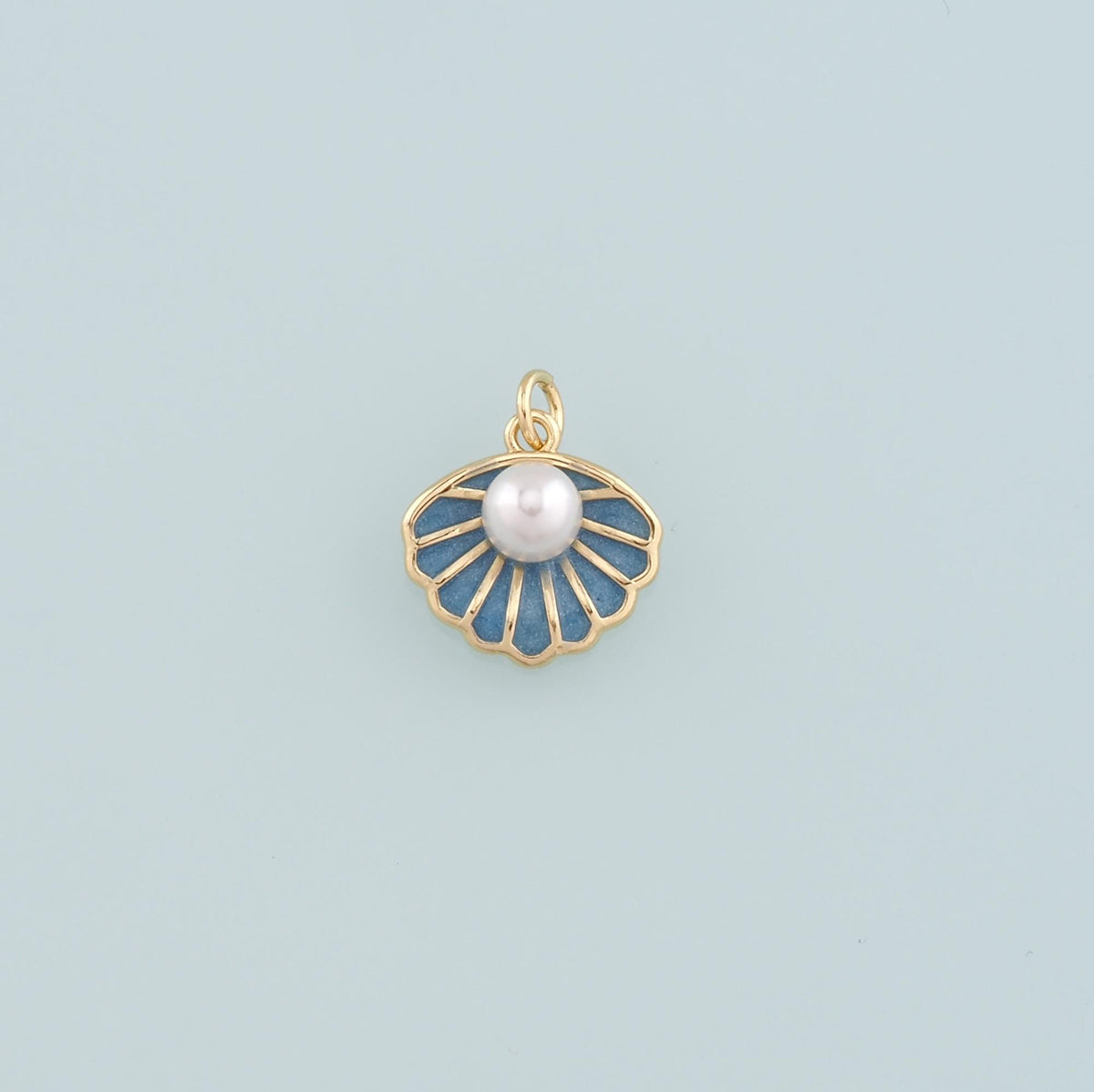 Gold Shell Charms,18K Gold Filled Pearl Scallop Pendant,Enamel Conch Shell Charm Bracelet Necklace for DIY Jewelry Making Sup