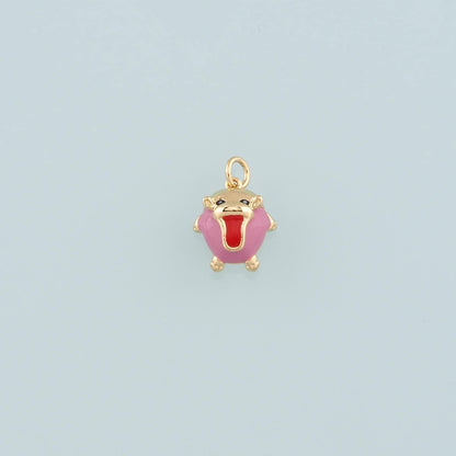 18K Gold Filled Hand Enamel Charm Pendant for Jewelry Making