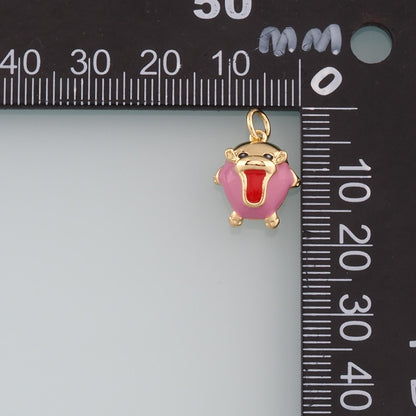 18K Gold Filled Hand Enamel Charm Pendant for Jewelry Making