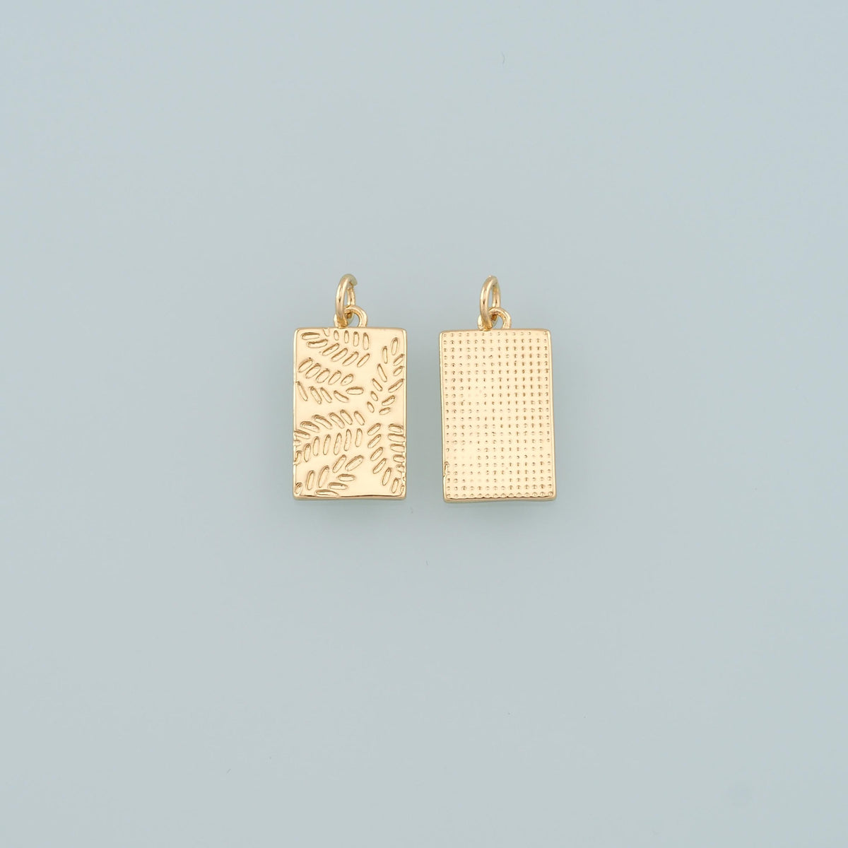18K Gold Filled Rectangle Pendant,Dainty Rectangle Charm Bracelet Necklace for DIY Jewelry Making Supply