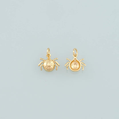18K Gold Filled Spider Pendant,Dainty Spider Charm Bracelet Necklace for DIY Jewelry Making Supply