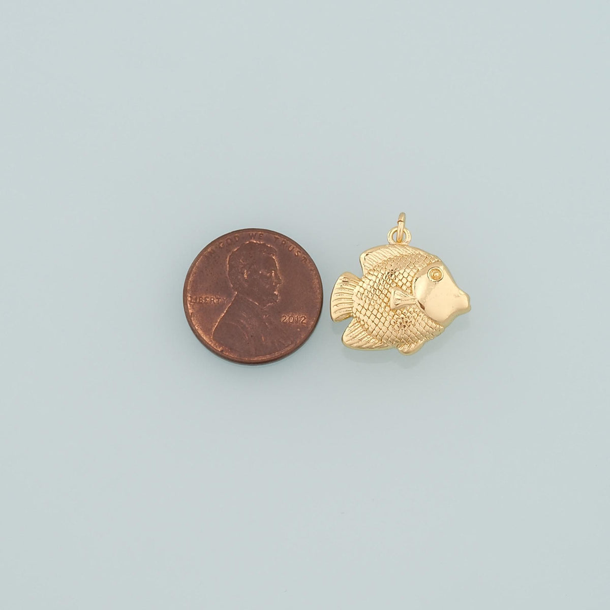 Gold Fish Charms,18K Gold Filled Fish Pendant,Cute Fish Charm Bracelet Necklace for DIY Jewelry Making Supply
