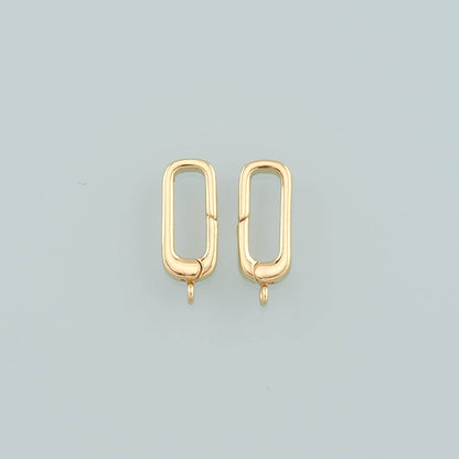 18K Gold Filled Oval Clasp for Jewelry Making