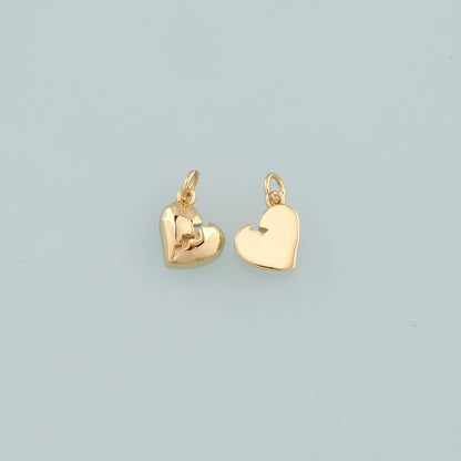 18K Gold Filled Heart Charm Pendant for Jewelry Making