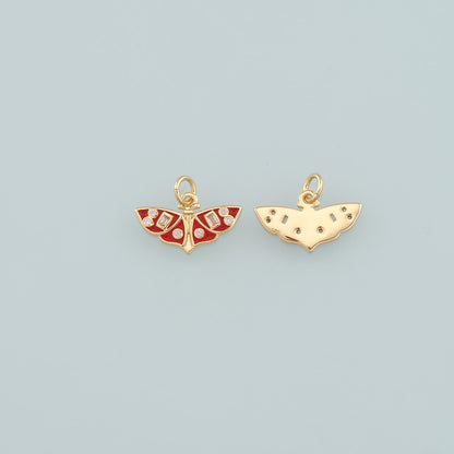 Gold Butterfly Charms,18K Gold Filled Butterfly Pendant,Enamel Butterfly Charm Bracelet Necklace for DIY Jewelry Making Suppl