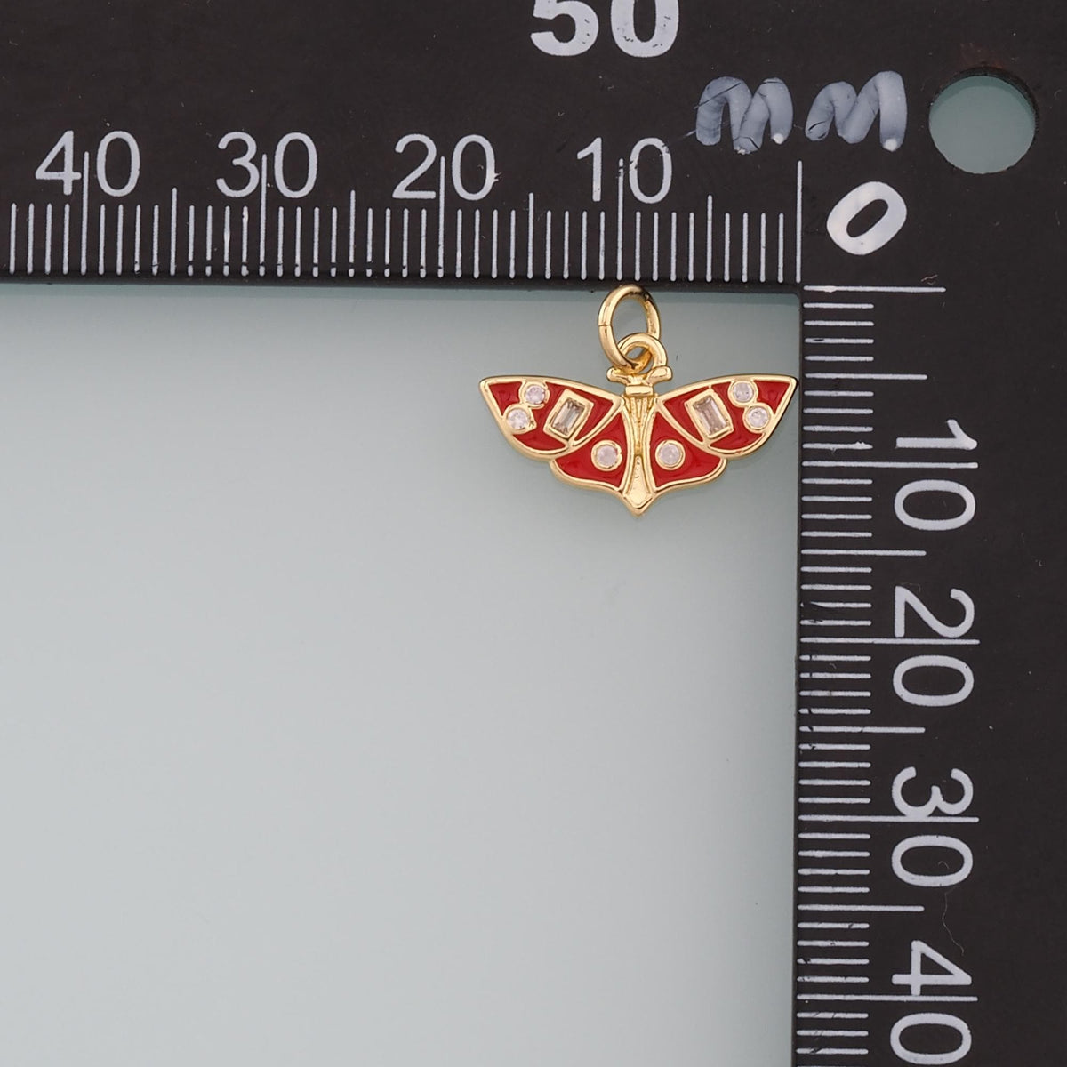 18K Gold Filled Butterfly Enamel Charm Pendant for Jewelry Making