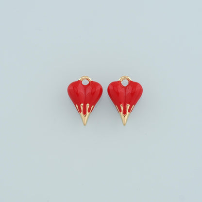 18K Gold Filled Heart Enamel Charm Pendant for Jewelry Making