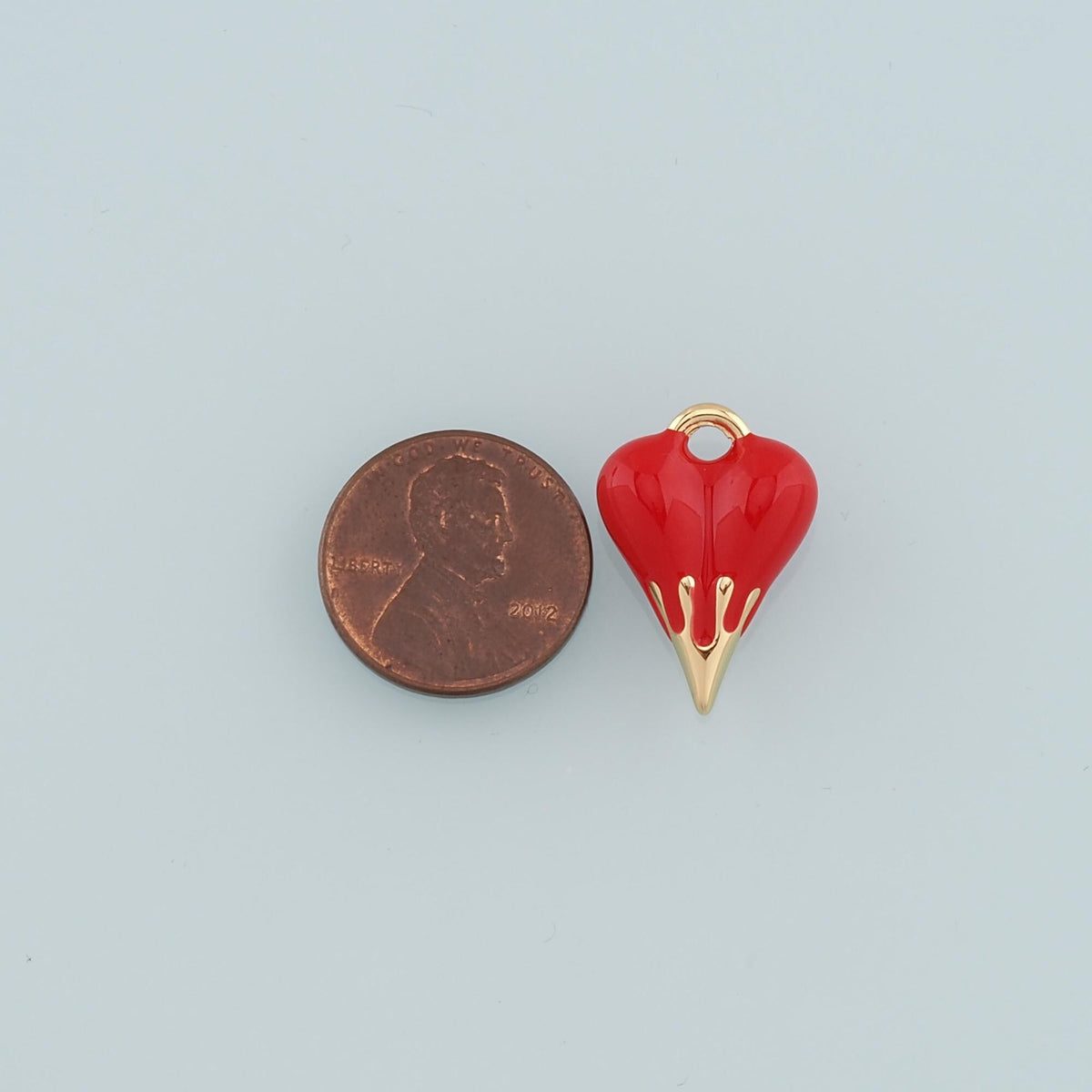 18K Gold Filled Heart Enamel Charm Pendant for Jewelry Making