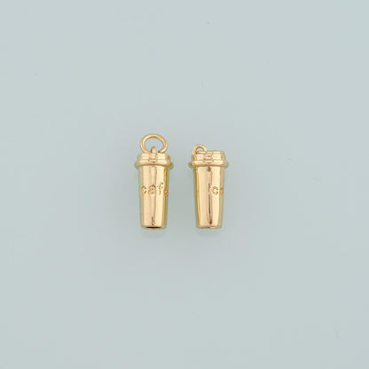 Gold Cup Charms,18K Gold Filled Coffee Cup Pendant,Cup Charm Bracelet Necklace for DIY Jewelry Making Supply