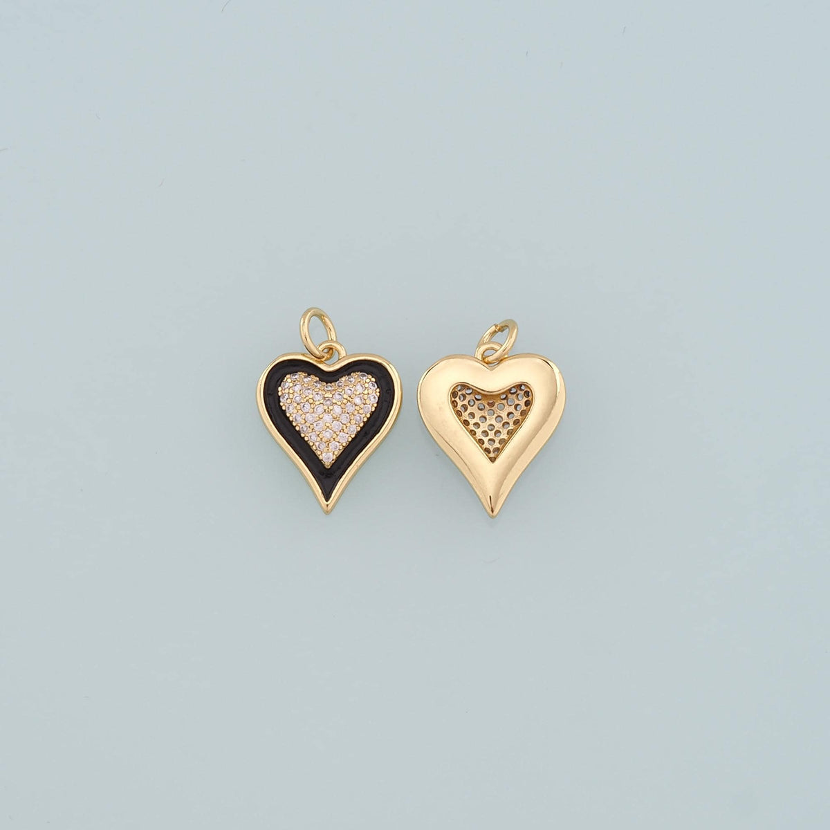18K Gold Filled Enamel Heart Charm Pendant for Jewelry Making