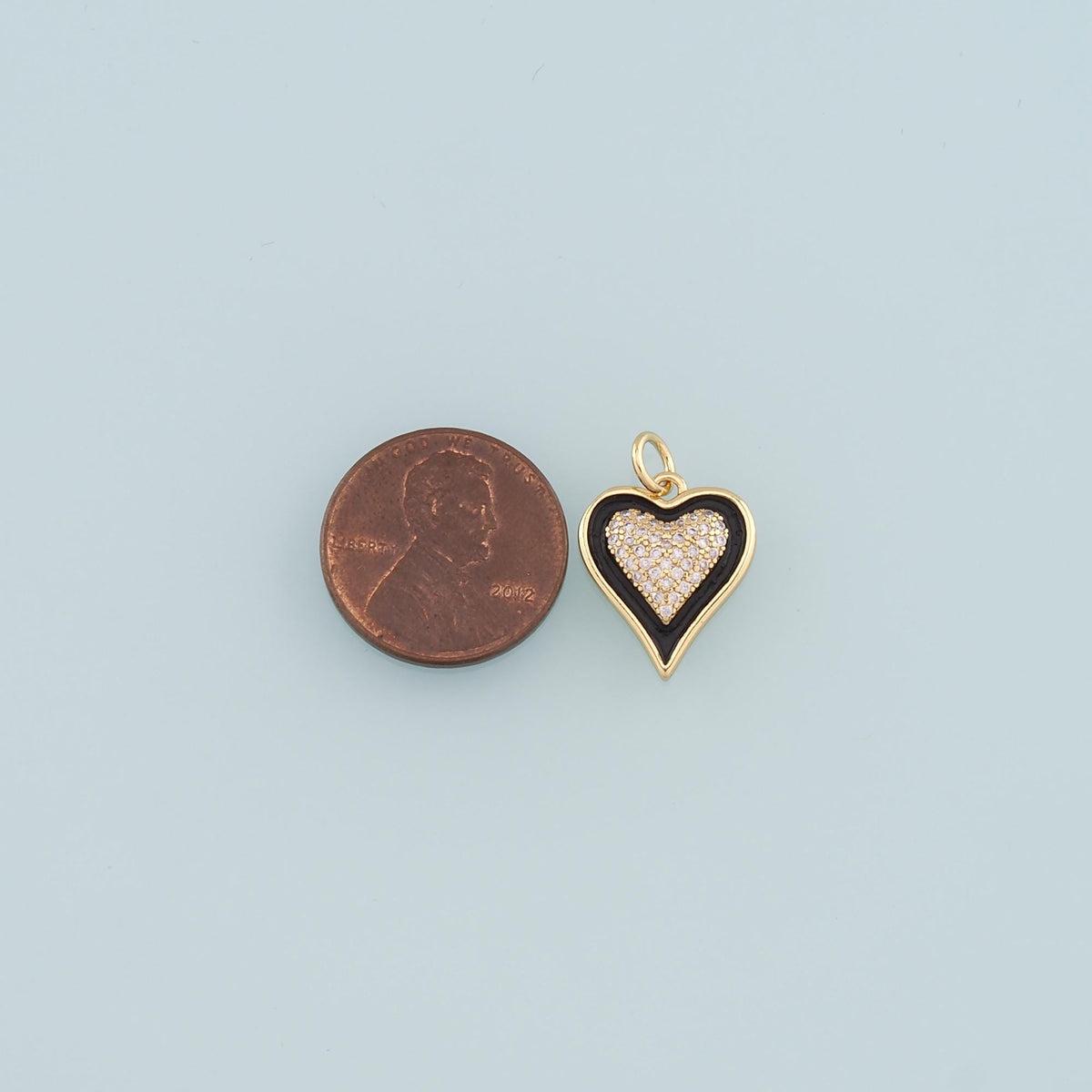 18K Gold Filled Enamel Heart Charm Pendant for Jewelry Making