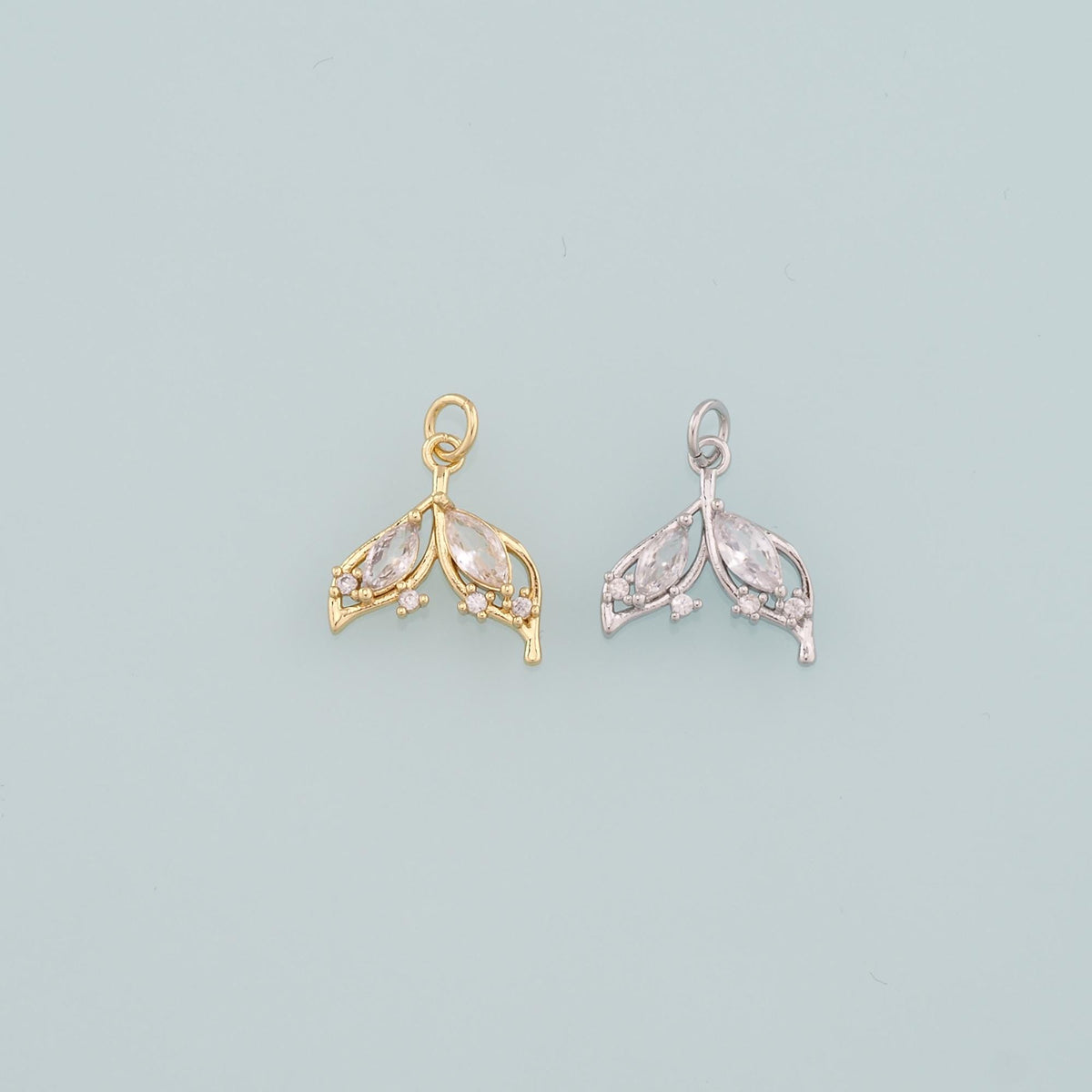 18K Gold Filled Cubic Zirconia Charm Pendant for Jewelry Making
