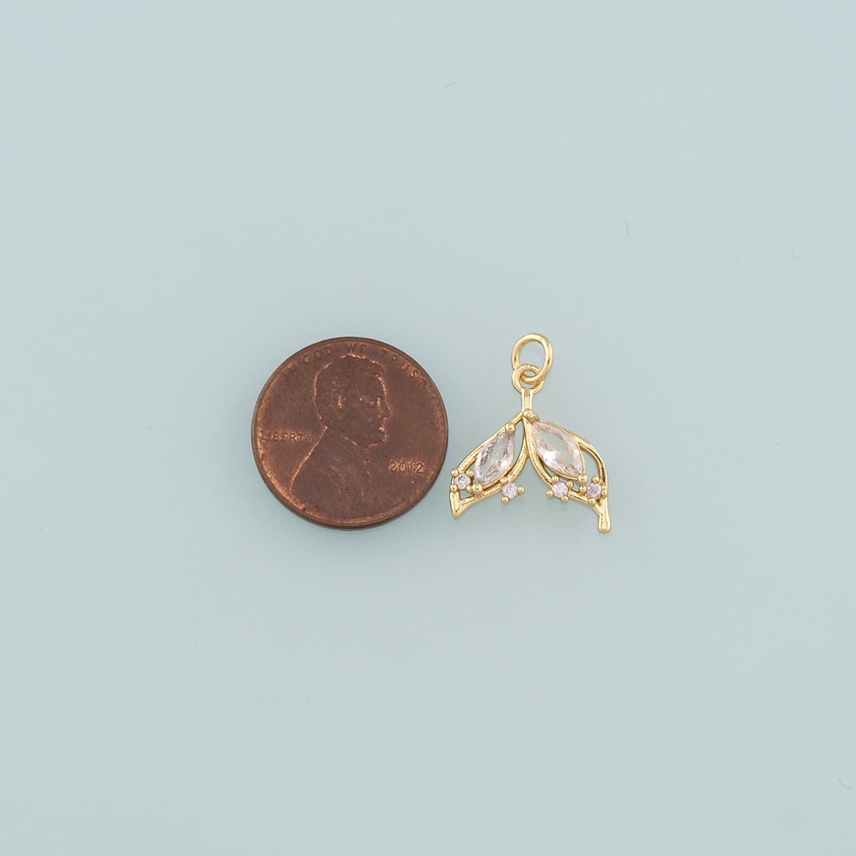 18K Gold Filled Cubic Zirconia Charm Pendant for Jewelry Making