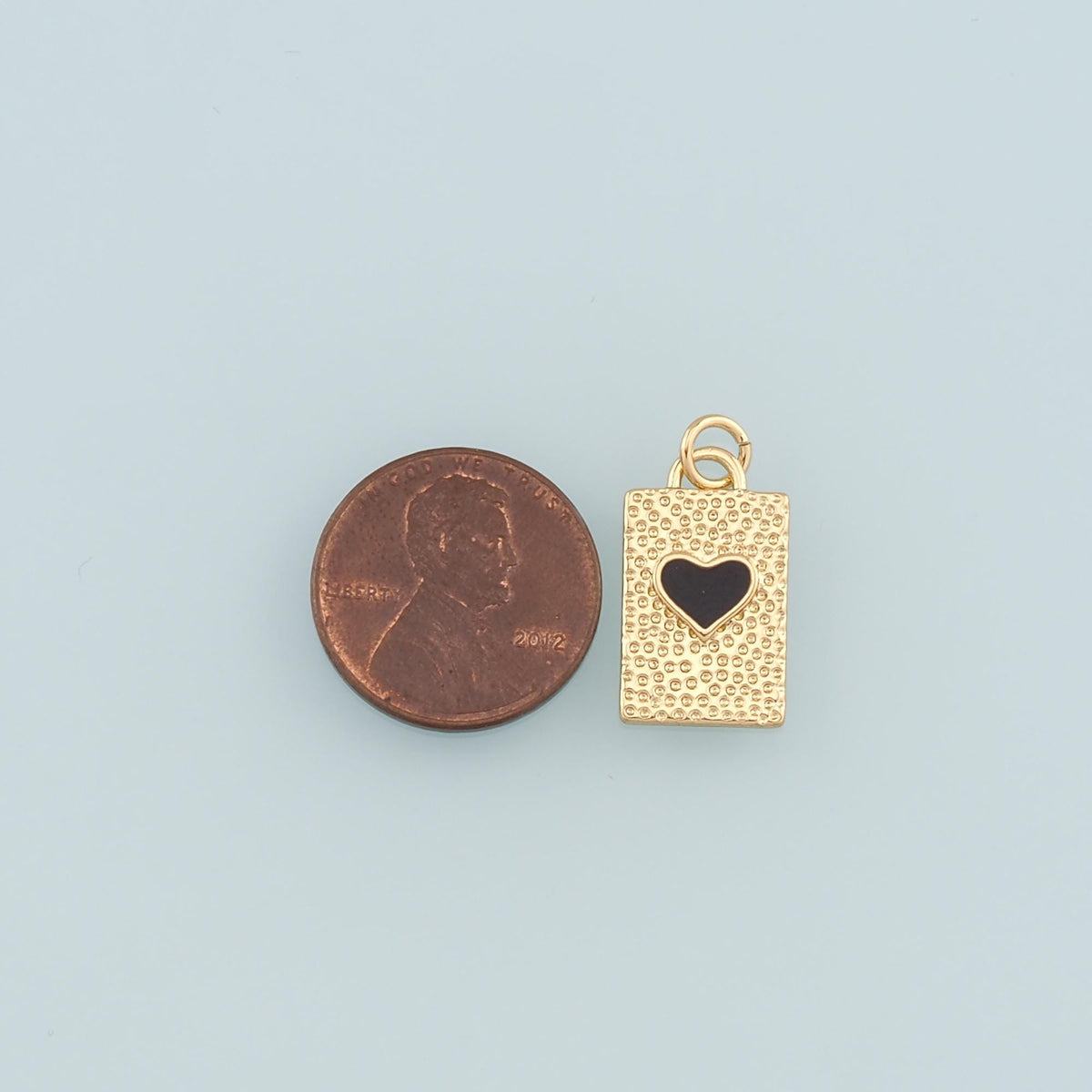 18K Gold Filled Heart Enamel Charm Pendant for Jewelry Making