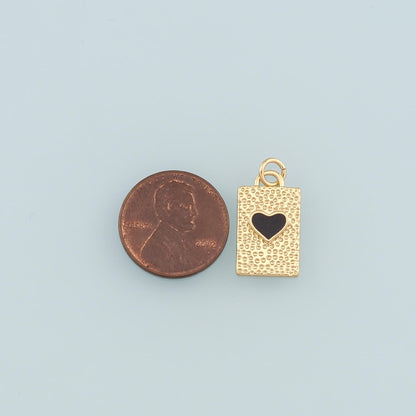 18K Gold Filled Heart Enamel Charm Pendant for Jewelry Making